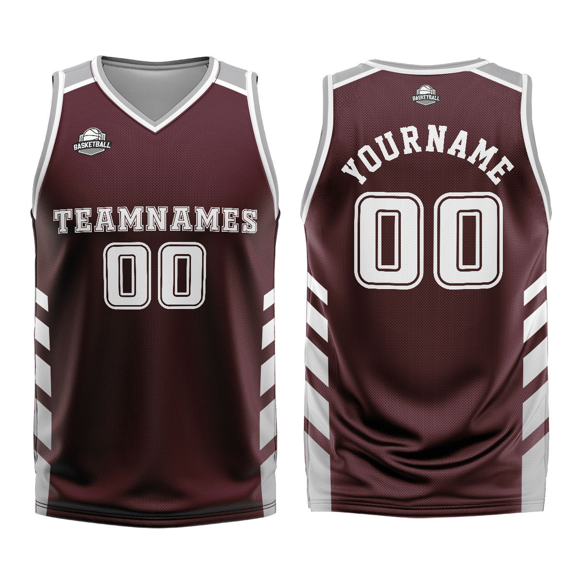 Custom Brown Grey Basketball Jersey Uniform Suit Printed Your Logo Name Number
