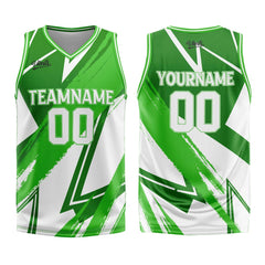 Custom Green White Basketball Jersey Uniform Suit Printed Your Logo Name Number