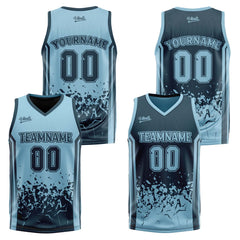 Custom Navy Blue Reversible Basketball Suit for Adults and Kids Personalized Jersey