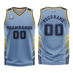 Custom Blue Yellow Basketball Jersey Uniform Suit Printed Your Logo Name Number