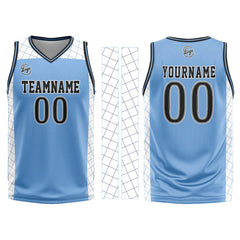 Custom Light Blue Black Basketball Jersey Uniform Suit Printed Your Logo Name Number