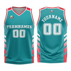 Custom Cyan Red Basketball Jersey Uniform Suit Printed Your Logo Name Number