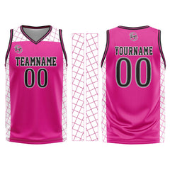 Custom Pink Black Basketball Jersey Uniform Suit Printed Your Logo Name Number