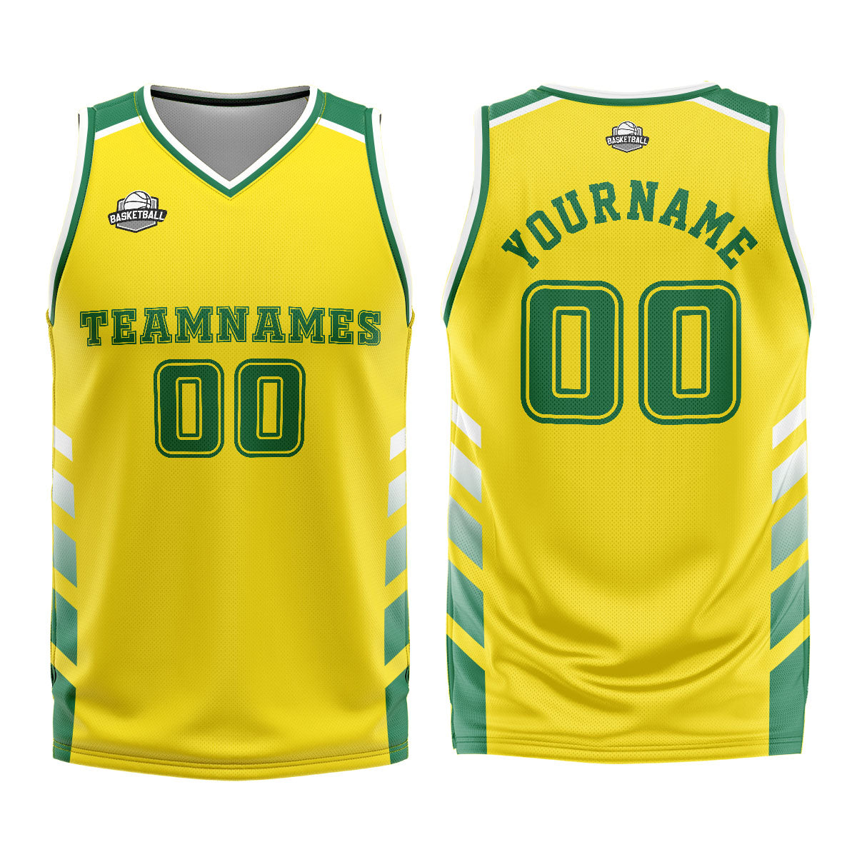 Custom Yellow Green Basketball Jersey Uniform Suit Printed Your Logo Name Number