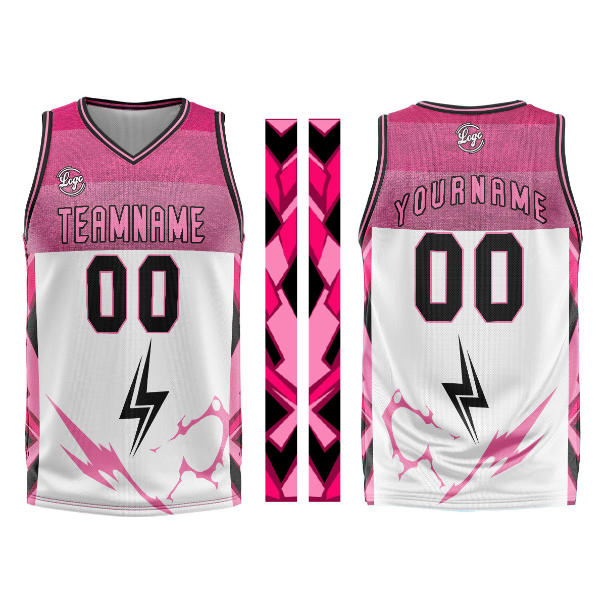 Custom White Pink Basketball Jersey Uniform Suit Printed Your Logo Name Number