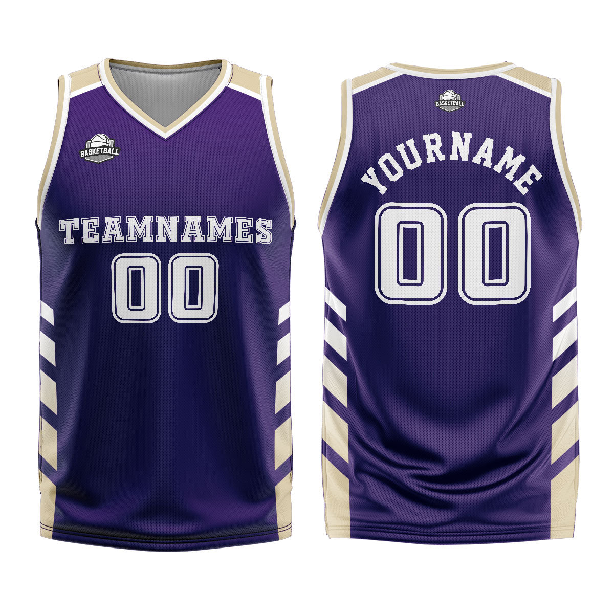 Custom Purple White Basketball Jersey Uniform Suit Printed Your Logo Name Number