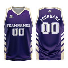 Custom Purple White Basketball Jersey Uniform Suit Printed Your Logo Name Number