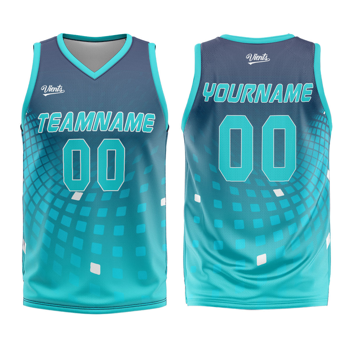 Custom Navy Cyan Basketball Jersey Uniform Suit Printed Your Logo Name Number
