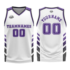 Custom White Purple Basketball Jersey Uniform Suit Printed Your Logo Name Number