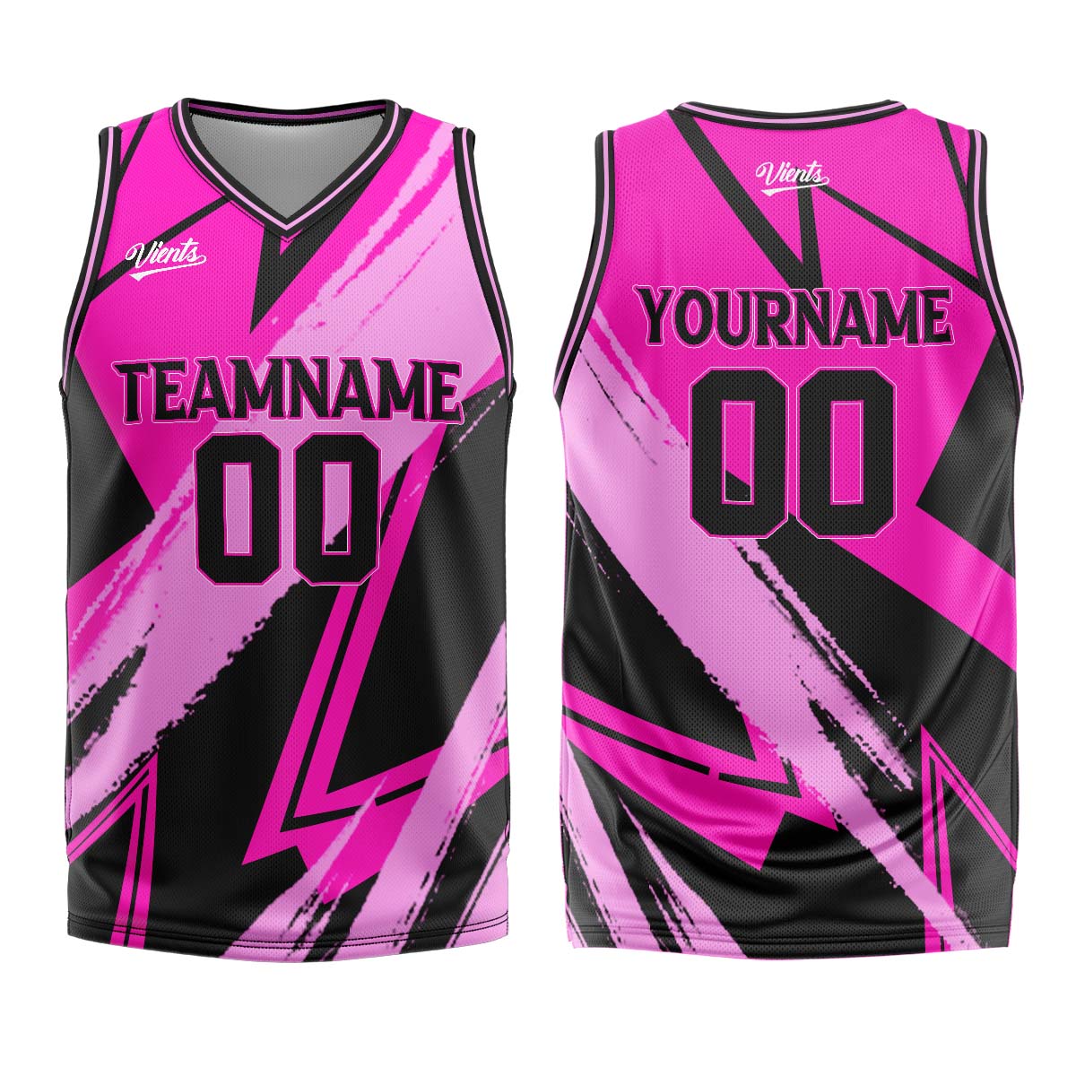 Custom Pink Black Basketball Jersey Uniform Suit Printed Your Logo Name Number