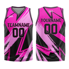 Custom Pink Black Basketball Jersey Uniform Suit Printed Your Logo Name Number