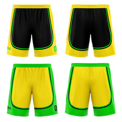 Custom Black Yellow Light Green Reversible Basketball Suit for Adults and Kids Personalized Jersey