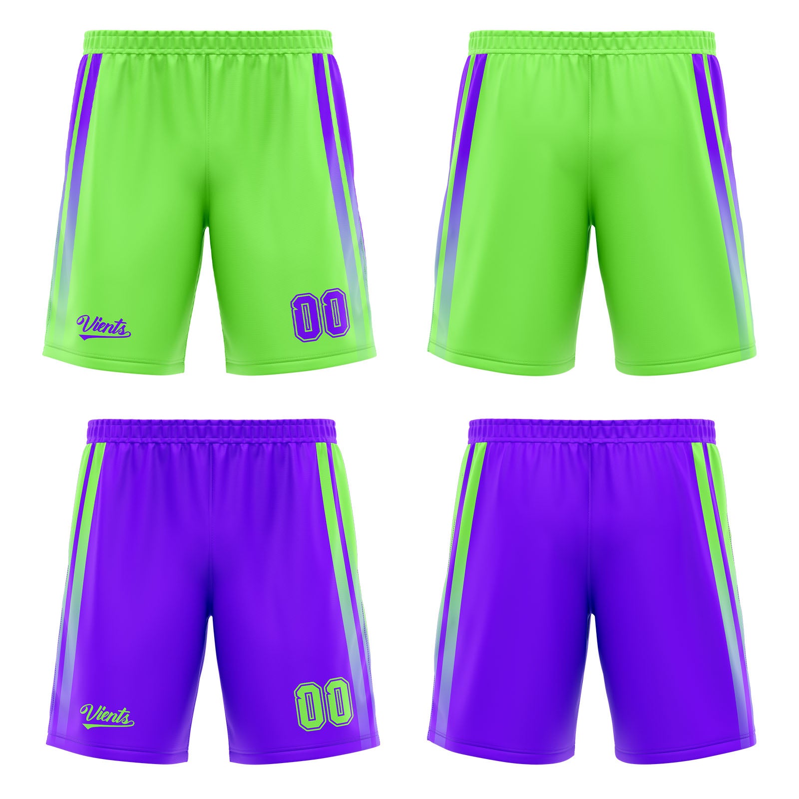 Custom Green Purple Reversible Basketball Suit for Adults and Kids Personalized Jersey