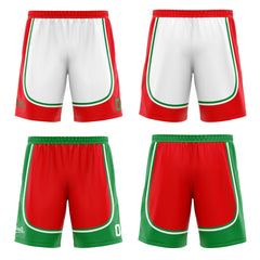 Custom Red Green Reversible Basketball Suit for Adults and Kids Personalized Jersey