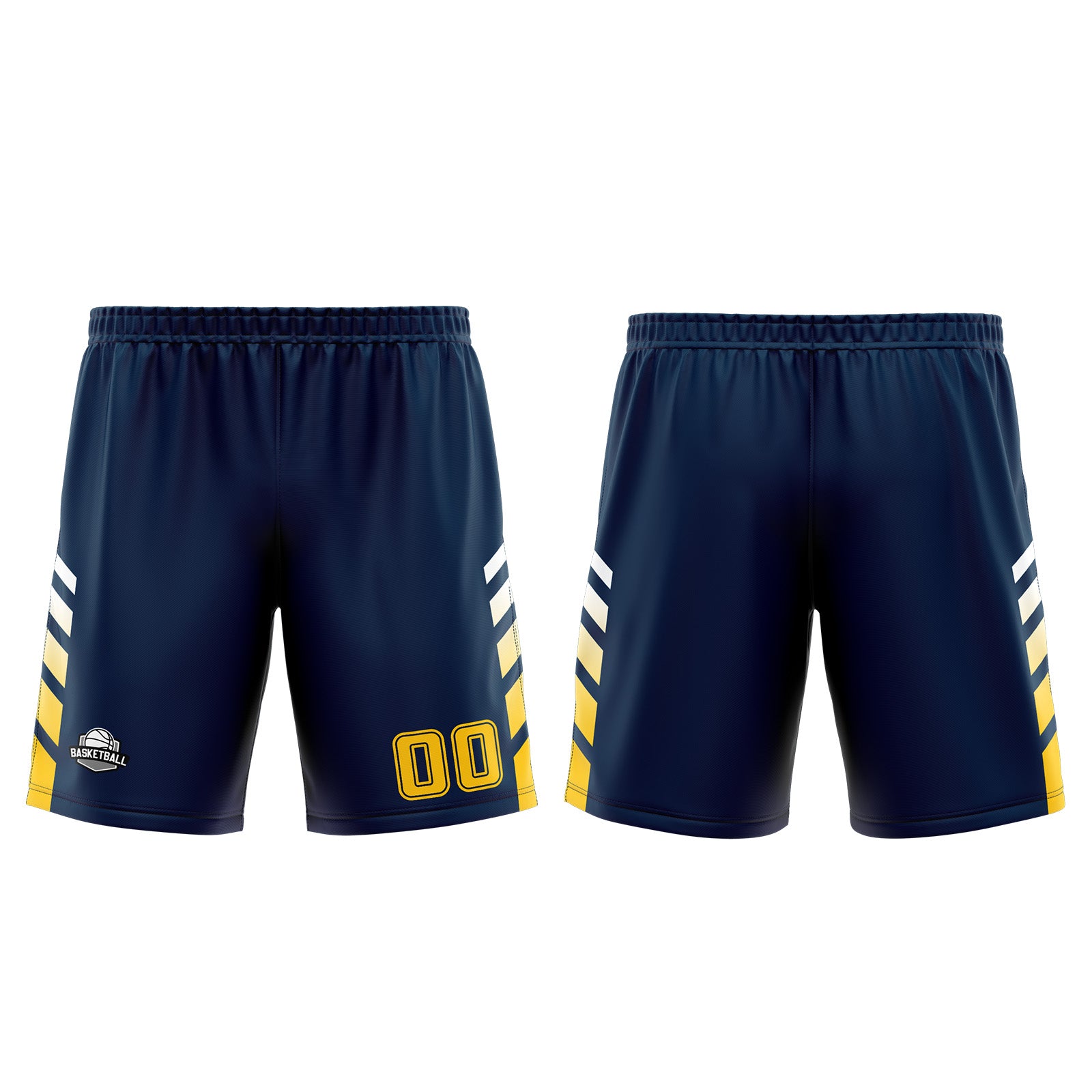 Custom Navy Yellow Basketball Jersey Uniform Suit Printed Your Logo Name Number
