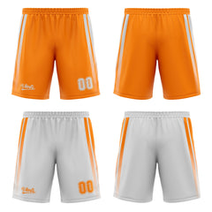 Custom Orange Grey Reversible Basketball Suit for Adults and Kids Personalized Jersey