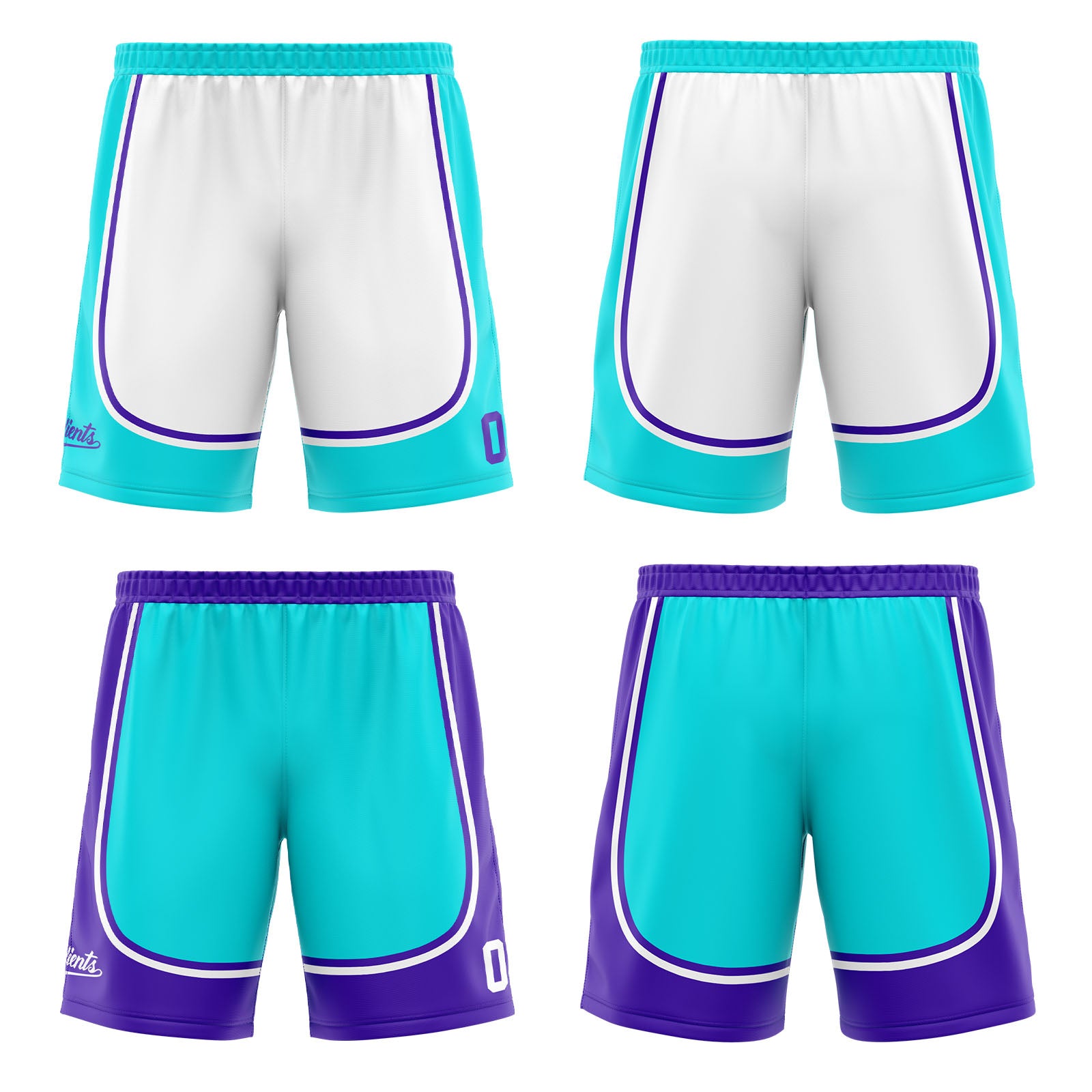 Custom Light Blue Purple Reversible Basketball Suit for Adults and Kids Personalized Jersey