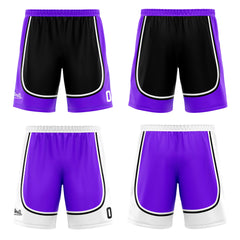 Custom Black Purple Reversible Basketball Suit for Adults and Kids Personalized Jersey