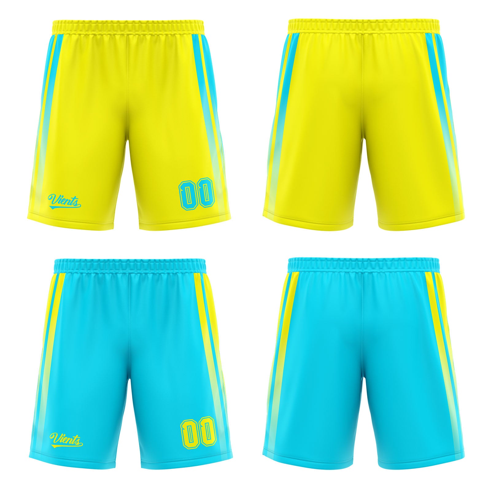 Custom Light Yellow Light Blue Reversible Basketball Suit for Adults and Kids Personalized Jersey