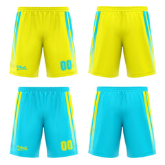 Custom Light Yellow Light Blue Reversible Basketball Suit for Adults and Kids Personalized Jersey