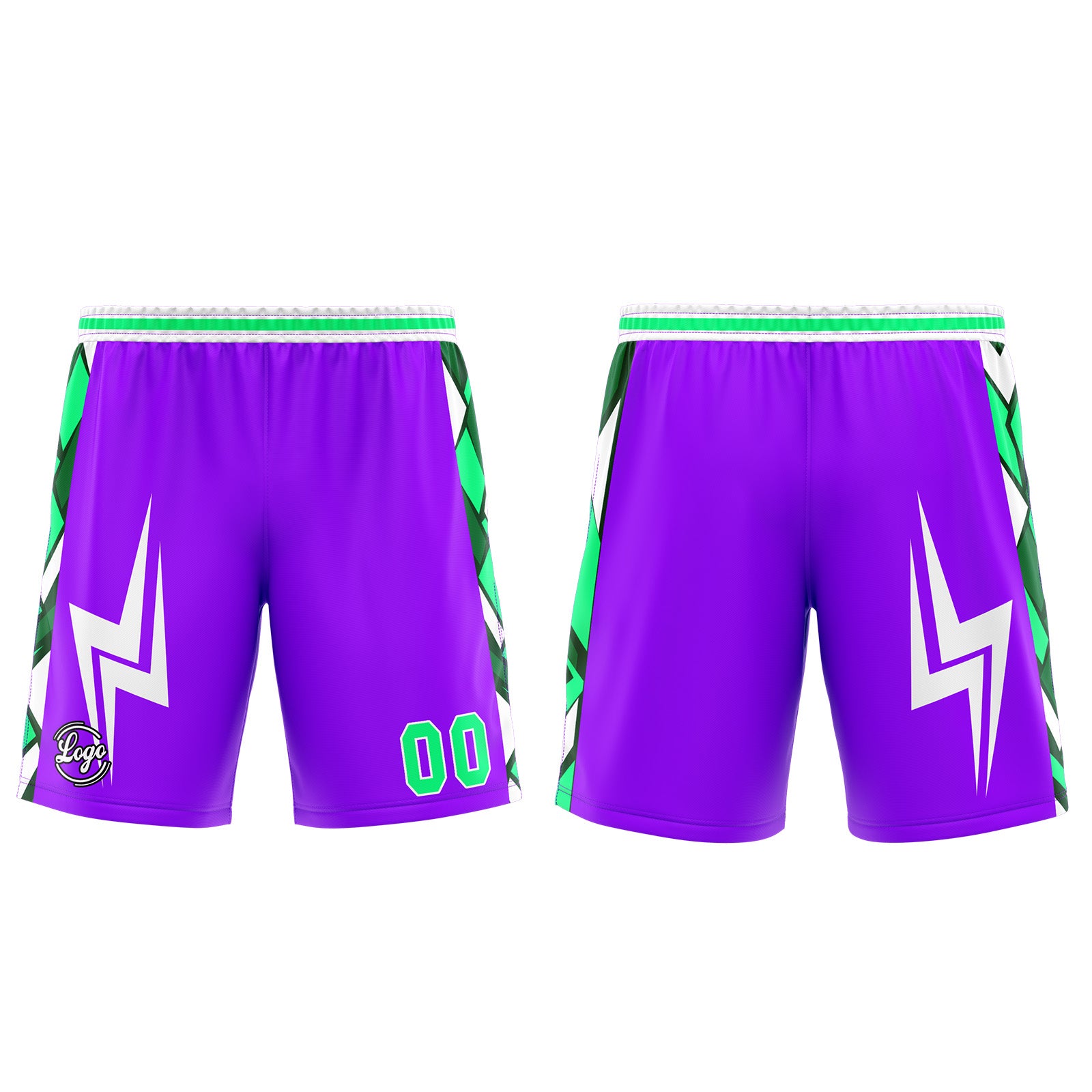 Custom Purple Green Basketball Jersey Uniform Suit Printed Your Logo Name Number