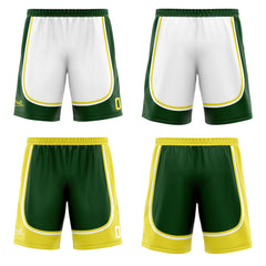 Custom Dull Green Yellow Reversible Basketball Suit for Adults and Kids Personalized Jersey