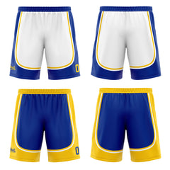Custom Blue Yellow Reversible Basketball Suit for Adults and Kids Personalized Jersey