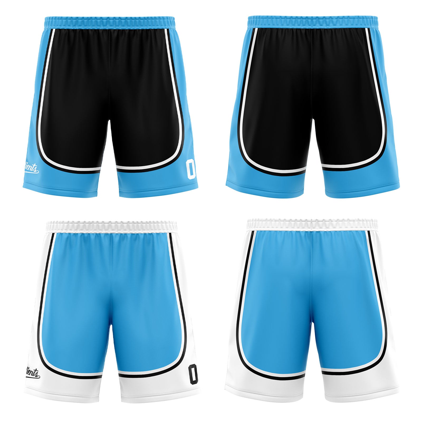 Custom Black Blue Reversible Basketball Suit for Adults and Kids Personalized Jersey
