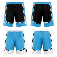 Custom Black Blue Reversible Basketball Suit for Adults and Kids Personalized Jersey