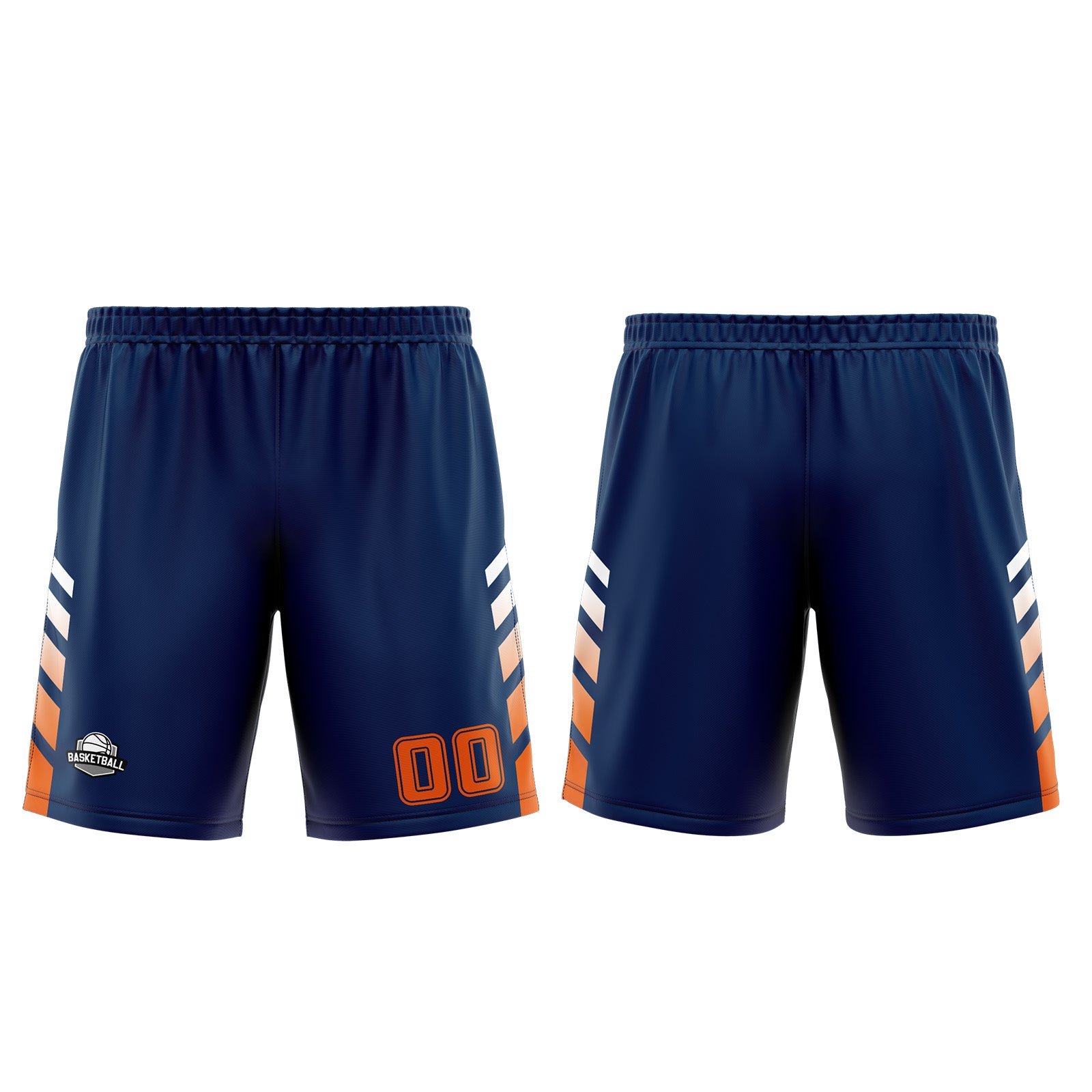 Custom Navy Orange Basketball Jersey Uniform Suit Printed Your Logo Name Number