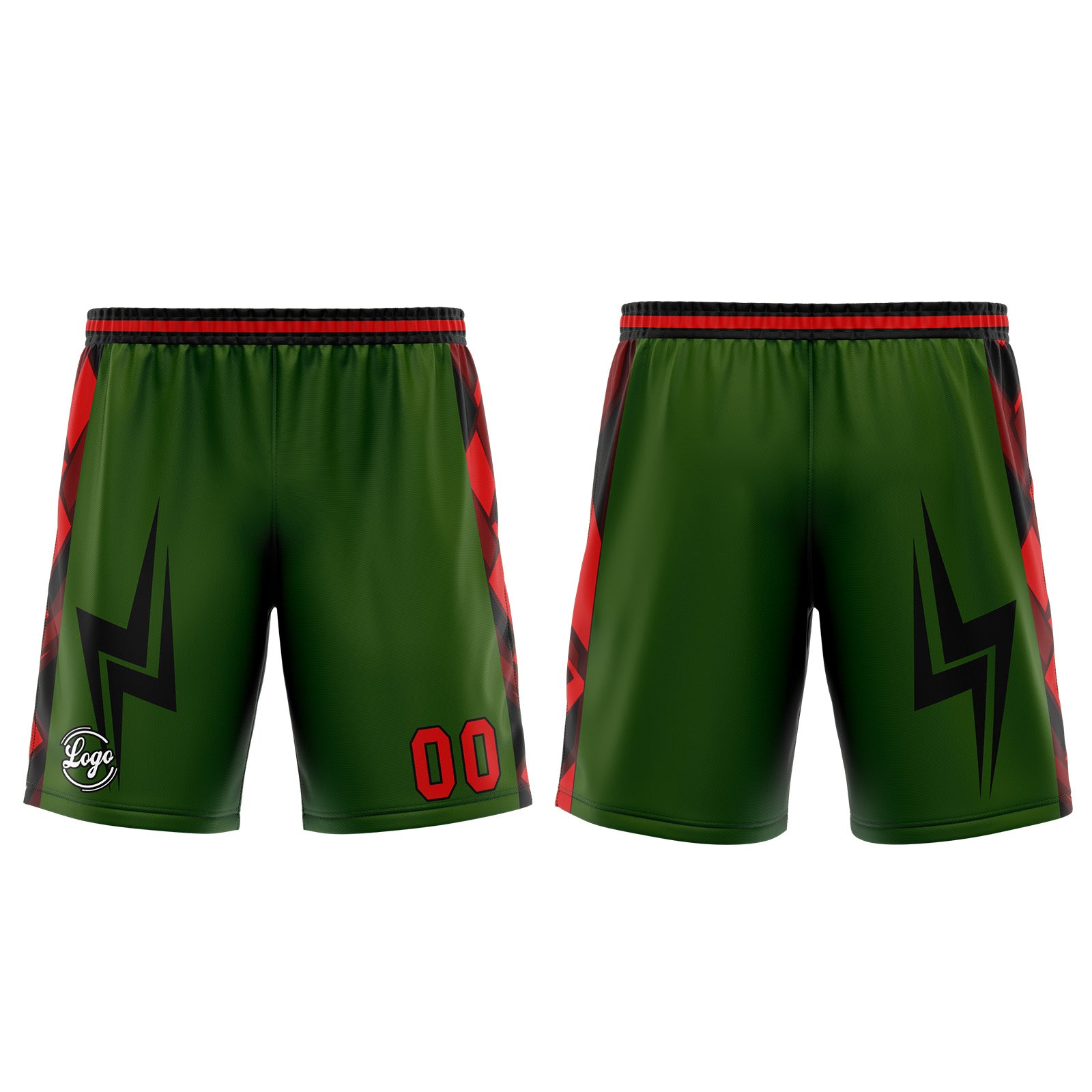 Custom Green Red Basketball Jersey Uniform Suit Printed Your Logo Name Number