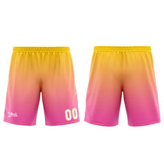 Custom Pink Yellow Basketball Jersey Uniform Suit Printed Your Logo Name Number