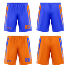 Custom Blue Orange Reversible Basketball Suit for Adults and Kids Personalized Jersey