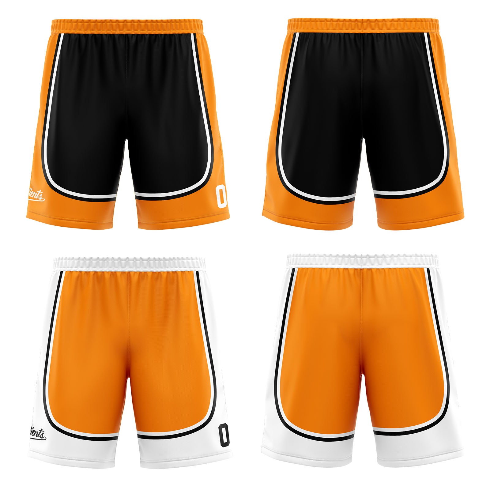 Custom Black Orange Reversible Basketball Suit for Adults and Kids Personalized Jersey