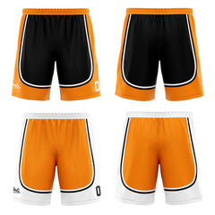 Custom Black Orange Reversible Basketball Suit for Adults and Kids Personalized Jersey