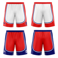 Custom Blue Red Reversible Basketball Suit for Adults and Kids Personalized Jersey
