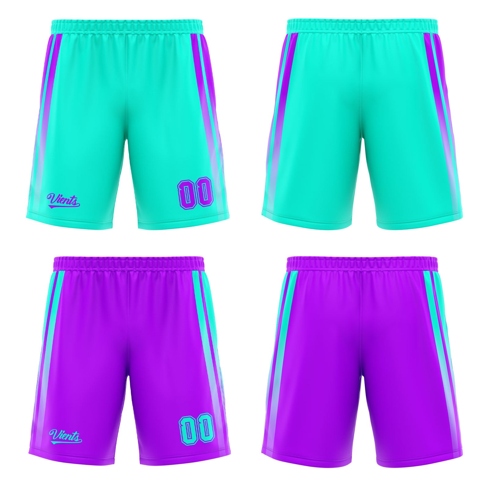 Custom Light Blue Light Purple Reversible Basketball Suit for Adults and Kids Personalized Jersey