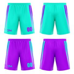 Custom Light Blue Light Purple Reversible Basketball Suit for Adults and Kids Personalized Jersey