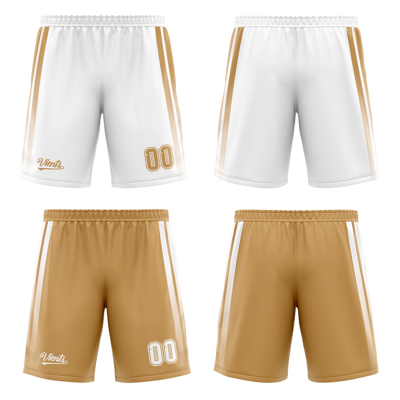 Custom Brown White Reversible Basketball Suit for Adults and Kids Personalized Jersey