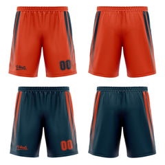 Custom Navy Orange Reversible Basketball Suit for Adults and Kids Personalized Jersey