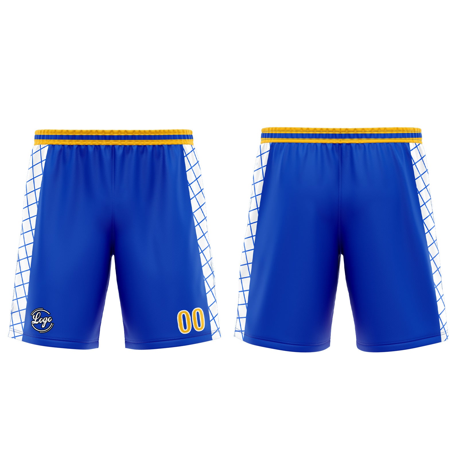 Custom Blue Yellow Basketball Jersey Uniform Suit Printed Your Logo Name Number