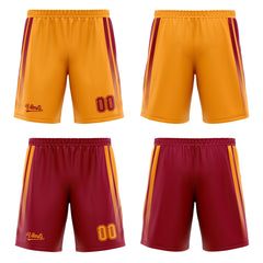 Custom Burgundy Orange Reversible Basketball Suit for Adults and Kids Personalized Jersey