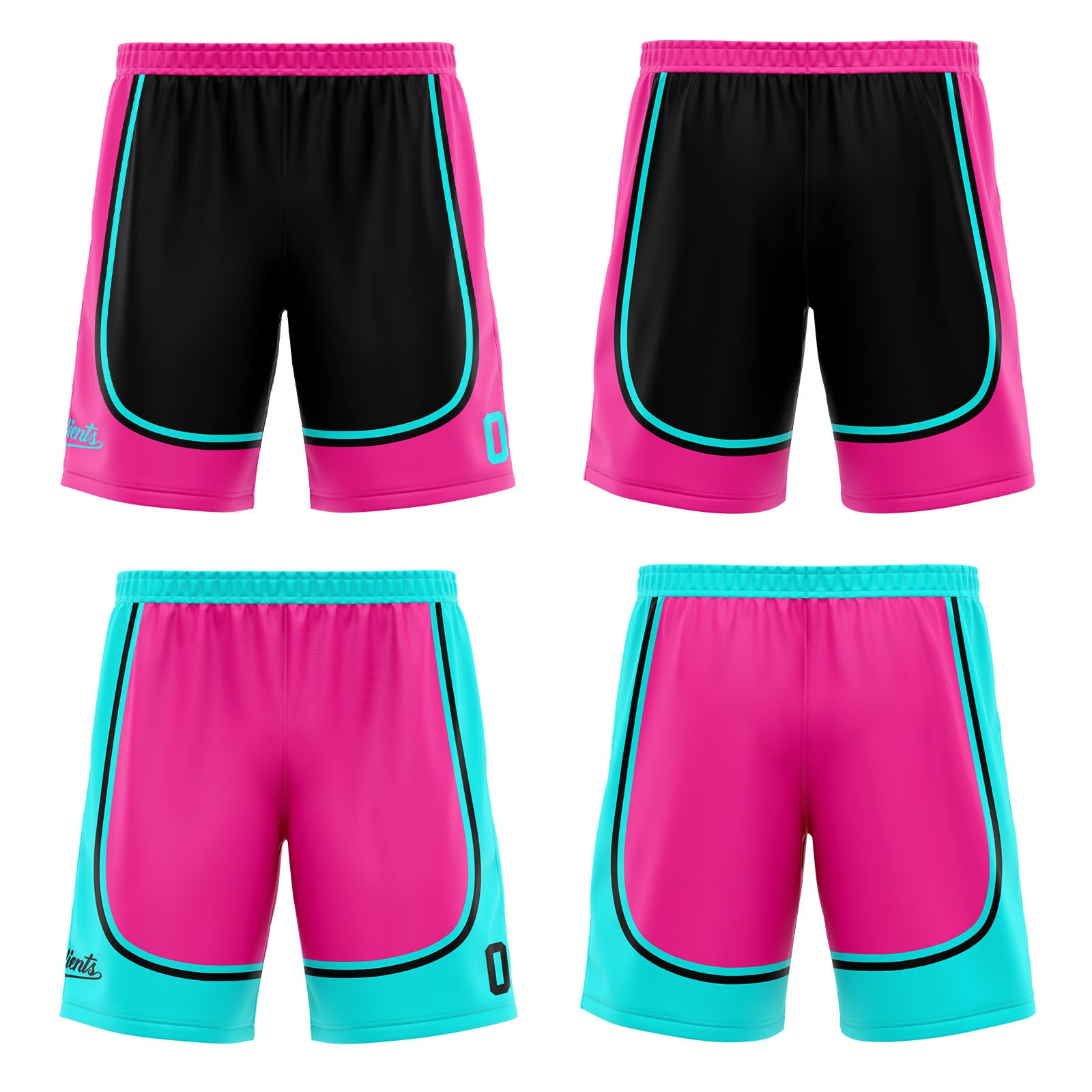 Custom Black Pink Light Blue Reversible Basketball Suit for Adults and Kids Personalized Jersey