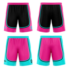 Custom Black Pink Light Blue Reversible Basketball Suit for Adults and Kids Personalized Jersey