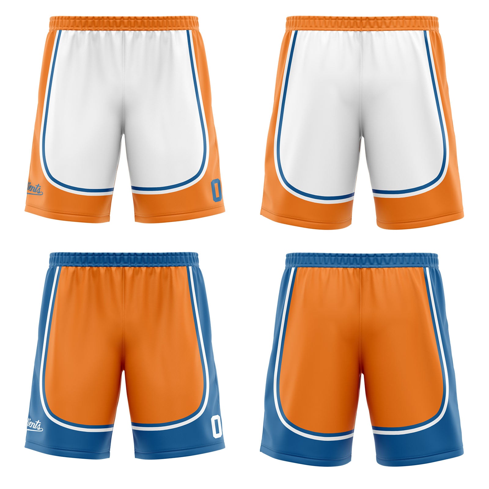 Custom Orange Blue Reversible Basketball Suit for Adults and Kids Personalized Jersey