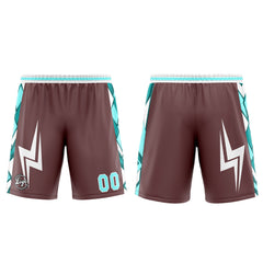 Custom Brown Cyan Basketball Jersey Uniform Suit Printed Your Logo Name Number