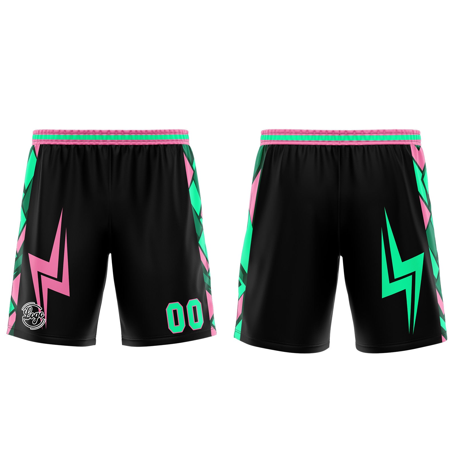 Custom Black Green Pink Basketball Jersey Uniform Suit Printed Your Logo Name Number
