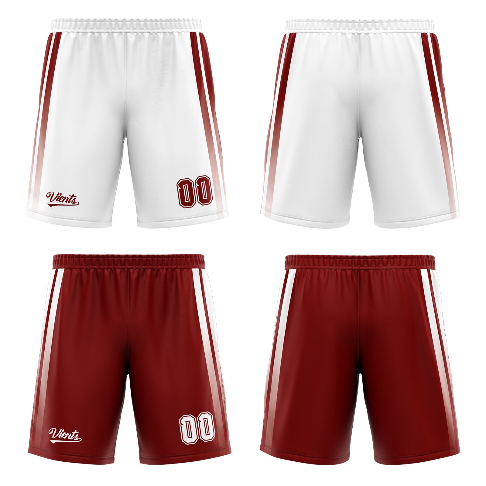 Custom Burgundy White Reversible Basketball Suit for Adults and Kids Personalized Jersey
