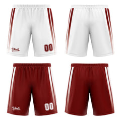 Custom Burgundy White Reversible Basketball Suit for Adults and Kids Personalized Jersey