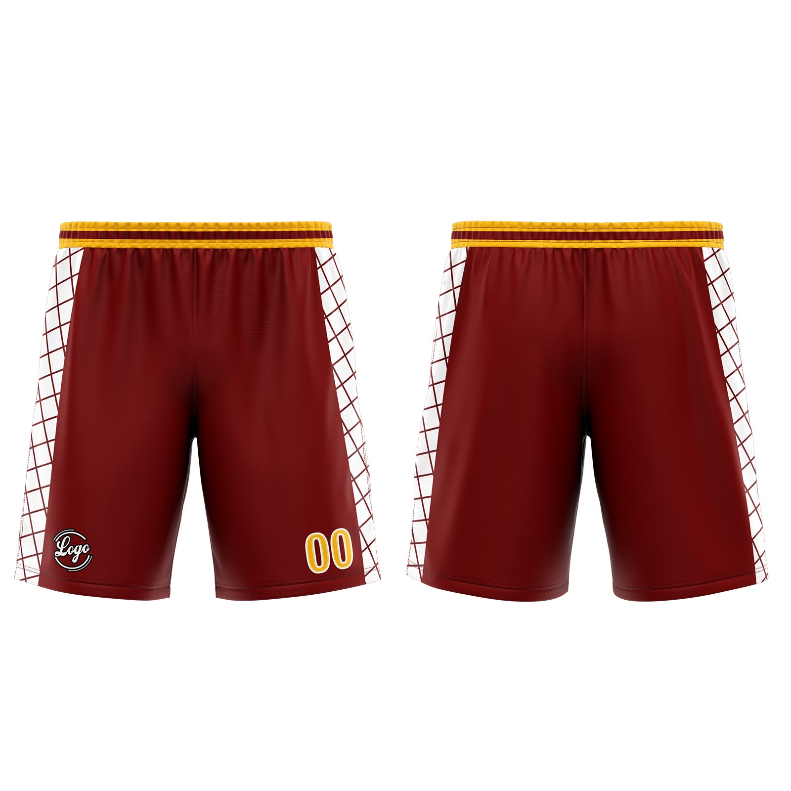 Custom Burgundy Yellow Basketball Jersey Uniform Suit Printed Your Logo Name Number